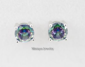 Alexandrite Earring, June Birthstone earring, Sterling Silver, Simple Stud, Simple Earring, Alexandrite Jewelry, 6 mm Stud