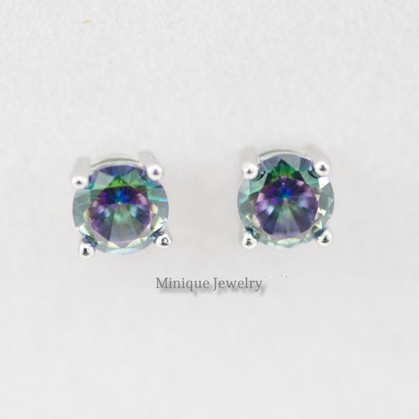 Alexandrite Earring, June Birthstone earring, Sterling Silver, Simple Stud, Simple Earring, Alexandrite Jewelry, 6 mm Stud