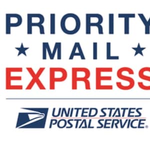 The USPS Priority Express Mail, 1 to 2 day Delivery Guaranteed by the USPS