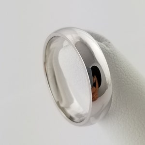 Alianza de boda de plata de ley para mujer hombre clásico de 5 mm con cúpula de ajuste cómodo regalo para él anillo de promesa para él alianza de boda minimalista EE.UU. imagen 4