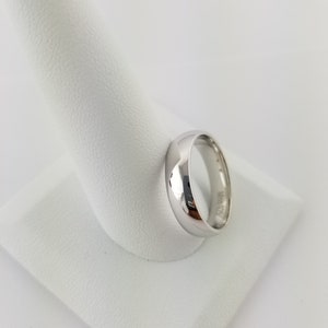 Alianza de boda de plata de ley para mujer hombre clásico de 5 mm con cúpula de ajuste cómodo regalo para él anillo de promesa para él alianza de boda minimalista EE.UU. imagen 5