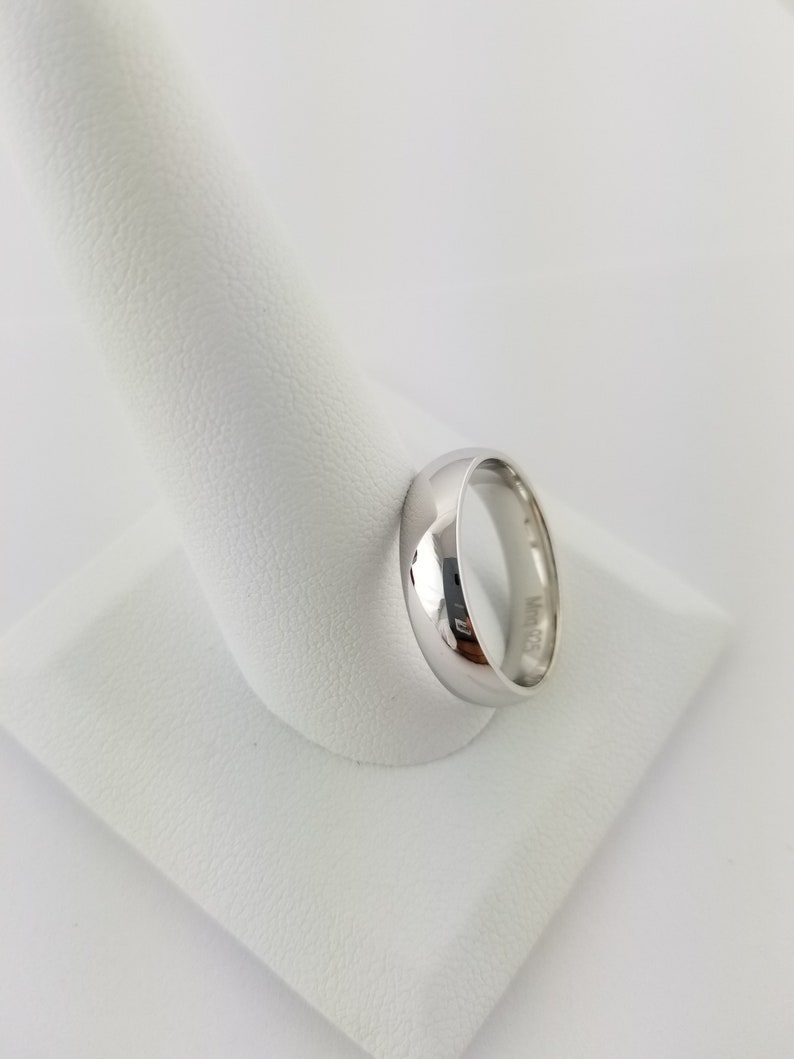 Alianza de boda de plata de ley para mujer hombre clásico de 5 mm con cúpula de ajuste cómodo regalo para él anillo de promesa para él alianza de boda minimalista EE.UU. imagen 5