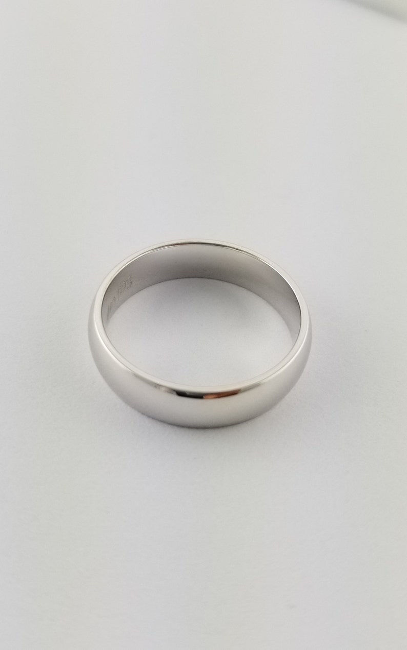 Alianza de boda de plata de ley para mujer hombre clásico de 5 mm con cúpula de ajuste cómodo regalo para él anillo de promesa para él alianza de boda minimalista EE.UU. imagen 7