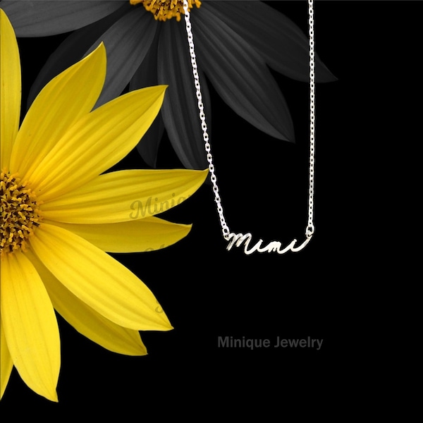 Super zierliche Mimi-Halskette aus Sterlingsilber, Gold, Mimi-Halskette, Geschenk für Oma, minimalistische Halskette, Geschenk für neue Mimi