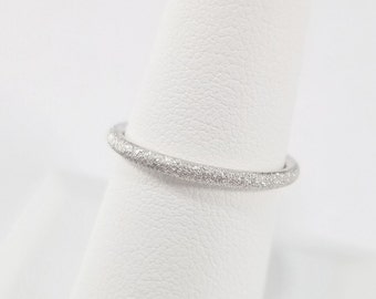 Sparkly .925 Sterling Silver, 2 mm stacking. Glittery Stardust Stacking, Stackable. Wedding Band, Promise. Thumb Toe Minimalist Ring. #921