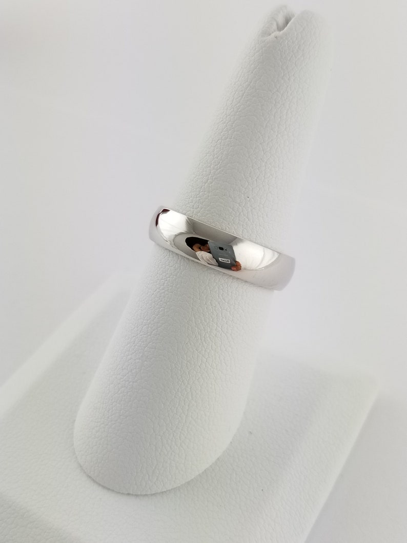 Alianza de boda de plata de ley para mujer hombre clásico de 5 mm con cúpula de ajuste cómodo regalo para él anillo de promesa para él alianza de boda minimalista EE.UU. imagen 3