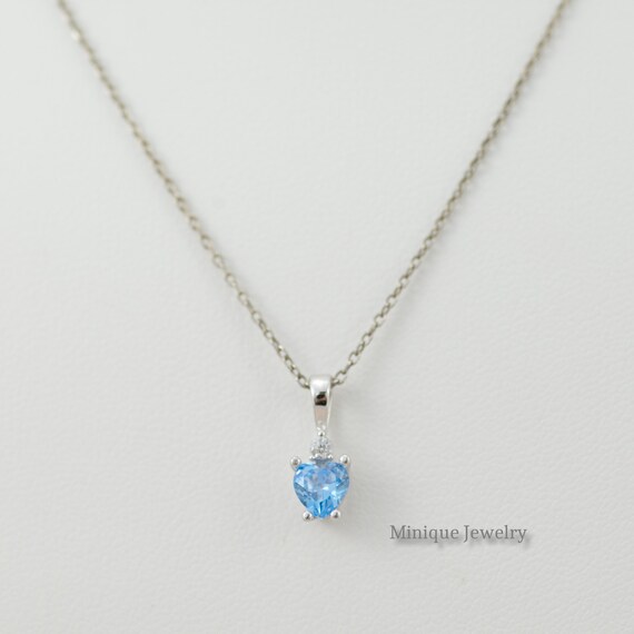 Aquamarine heart necklace clearance