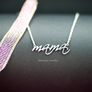 Mother&#39;s Day Gift, Mama Necklace, Mom Necklace, Minimal Necklace for Moms, Perfect Gift for Mom, New Mom Gift, 925 Silver Finish 18K Gold