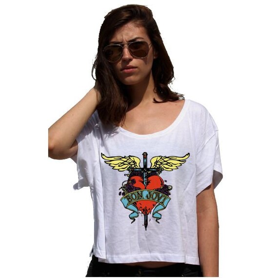 Bon Jovi Logo Lady's 80'S T-shirt Bon 