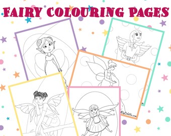Fairy Colouring Pages - Digital Download PDFs