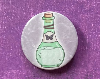 Potion Pin Button Badges - cute - handmade - digital art - illustrated - accessory - collectable - science - alchemy - poison