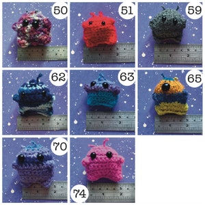Mini Alien Plush Premade Cute Soft Toy Adorable Knitting Crochet Cute Customisable Handmade Gift Kawaii Amigurumi Monster Collectible Fun image 5