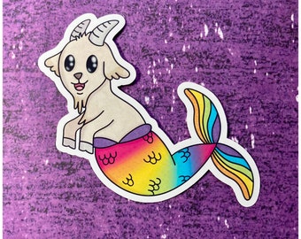 Mer-Animals Die Cut Stickers  - kawaii - cute - handmade - digital art - laptop sticker - illustrated - Mermaids - Animals