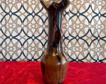 Natural Edge Vase aus Walnussholz, 25 cm