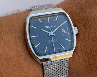 Vintage VETTA Dry Watch Men’s Automatic 25 Jewels Day Date Dial Swiss Made