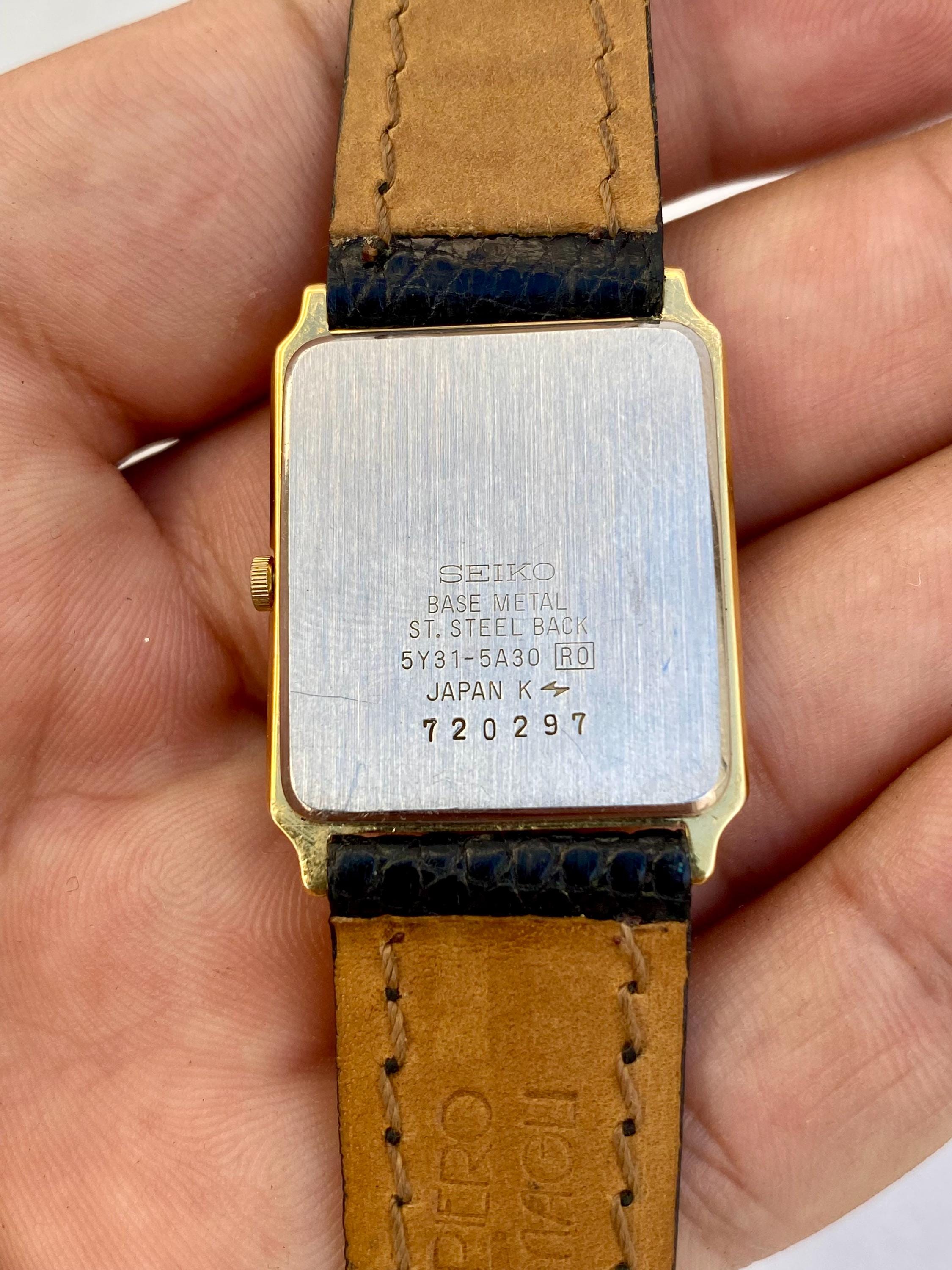 D*A様 【稼働】SEIKO 5Y31-5A30 1987年製 レクタンギュラー Vintage Seiko 5Y31-5A30 Quartz Tank Rectangular White Roman Dial