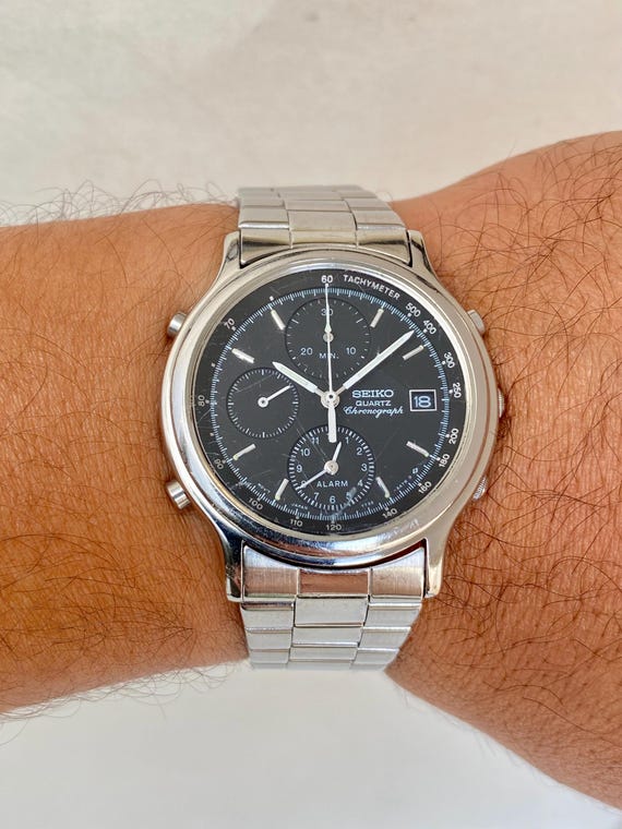 Vintage Seiko Chronograph Quartz 7T32-6A5A Watch Mens - Etsy