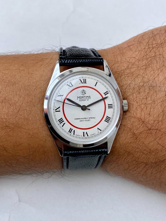 MORTIMA WATCH ビンテージ自動巻き腕時計 ブラックダイヤルスイス製