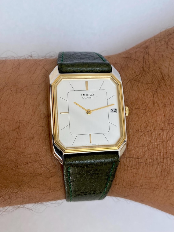 Vintage Seiko 6539-5000 Quartz Tank Octagonal Watch Mens Dress Slim