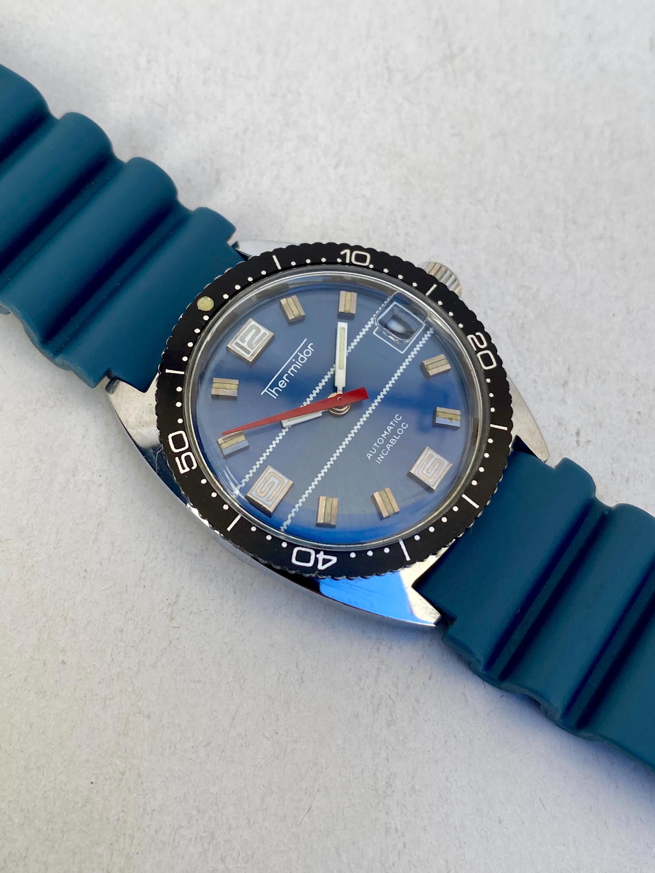 Vintage THERMIDOR Skin Diver Watch Men's Automatic Incabloc Date