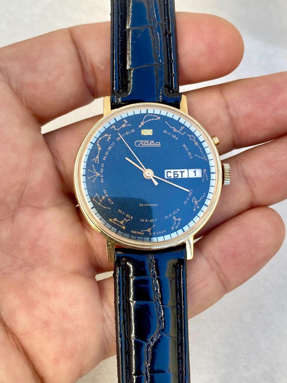 Vintage Slava Zodiac Signs USSR Soviet Wristwatch 2428 Mens Watch