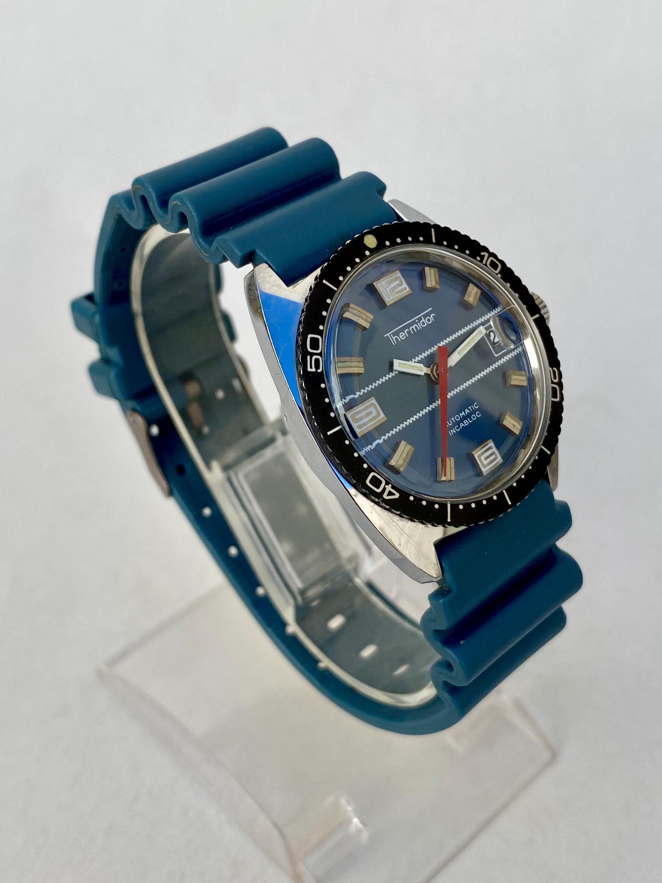 Vintage THERMIDOR Skin Diver Watch Men's Automatic Incabloc Date
