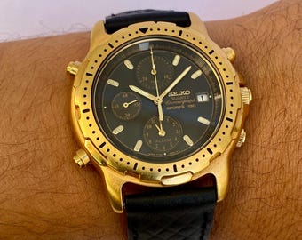 Vintage Seiko Chronograph Quartz 7T32-7C60 Watch Mens - Etsy