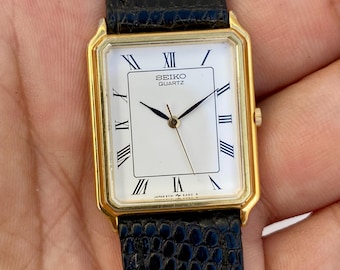 Vintage Seiko V739-0B30 Watch Mens Dress Watch Day Blue Dial - Etsy