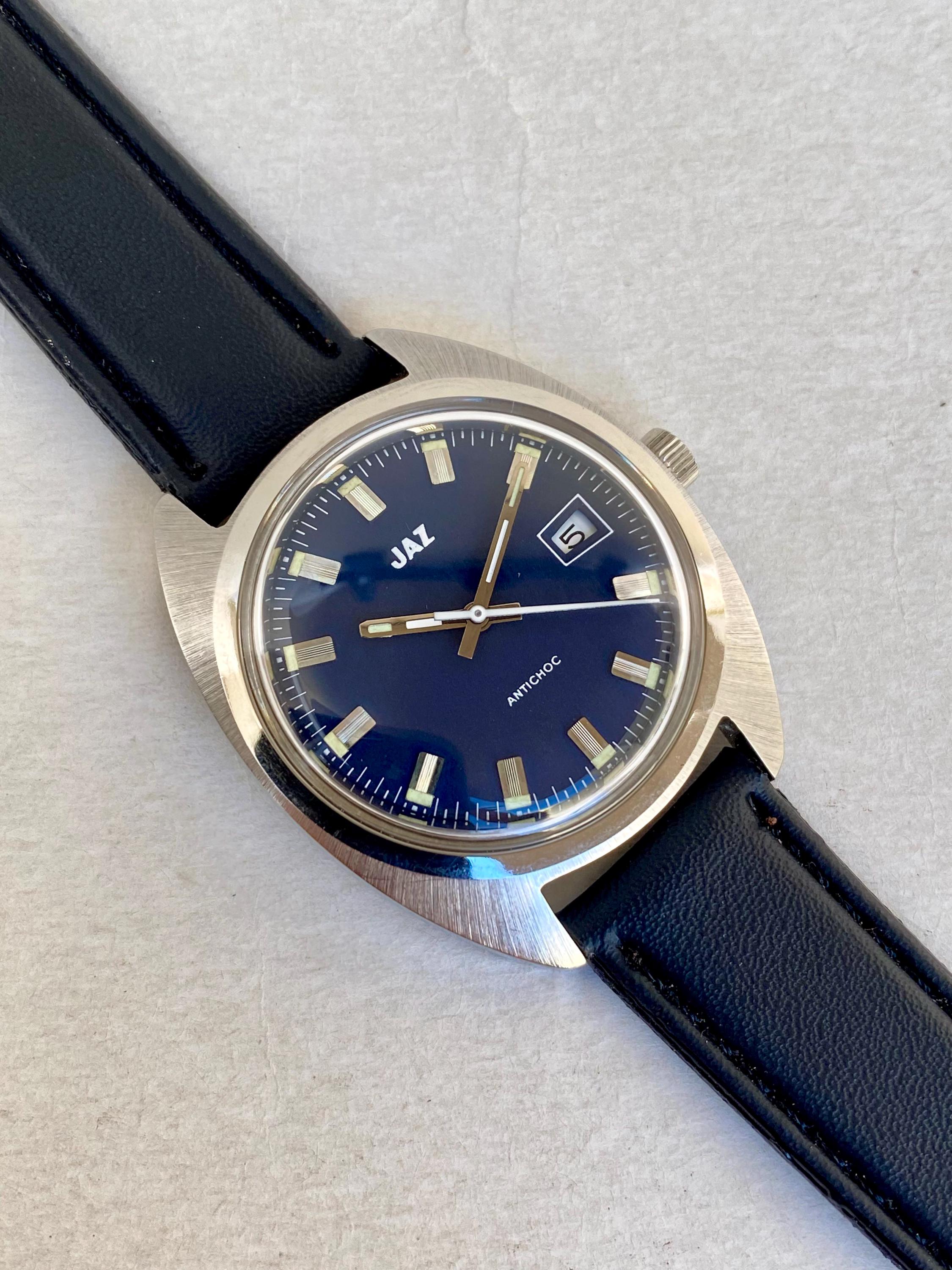 Vintage JAZ Watch Men's Mechanical Hand-winding 17 Jewels Date