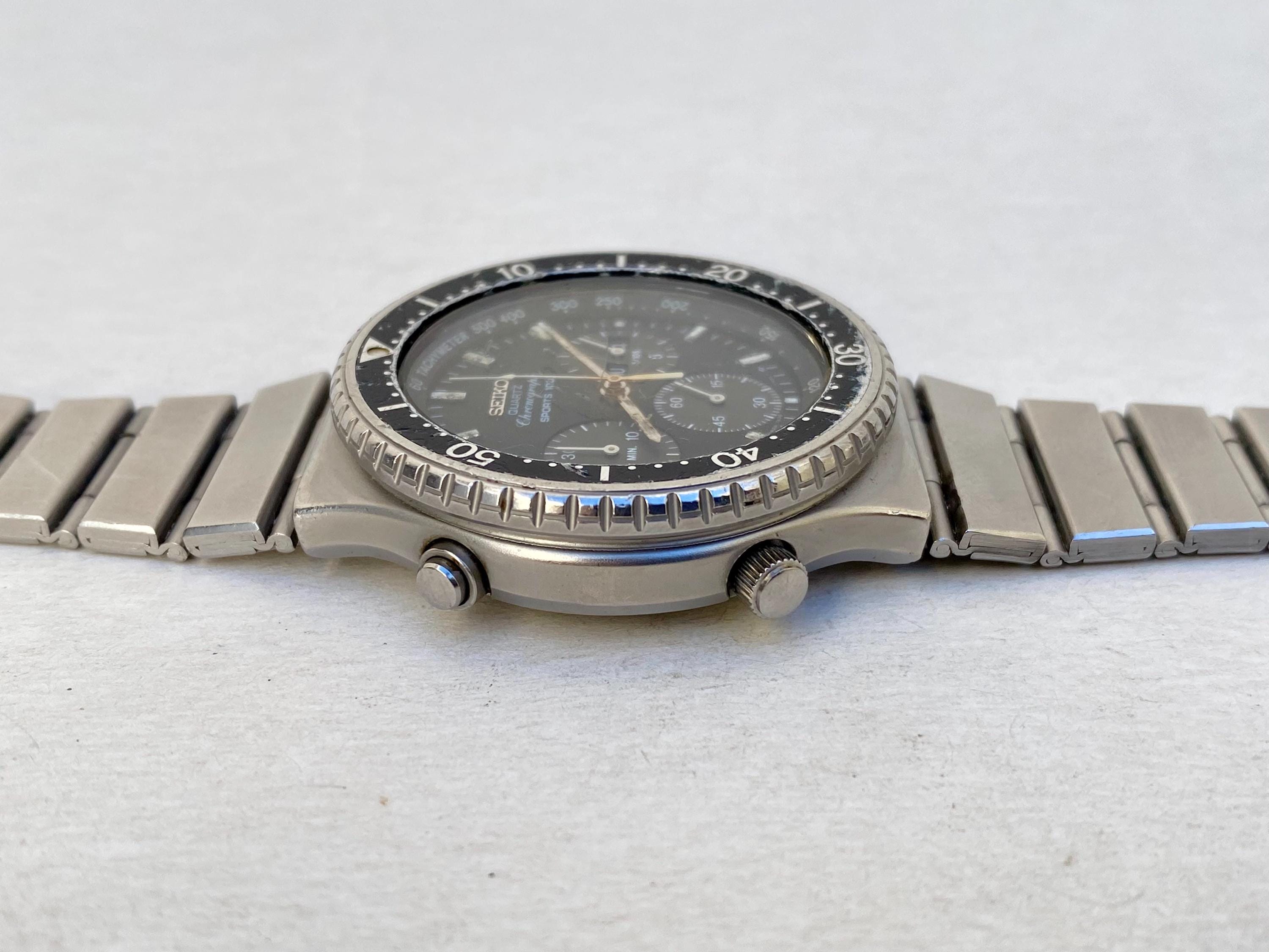 Vintage Seiko 7A38-7070 Chronograph Quartz Watch Mens - Etsy