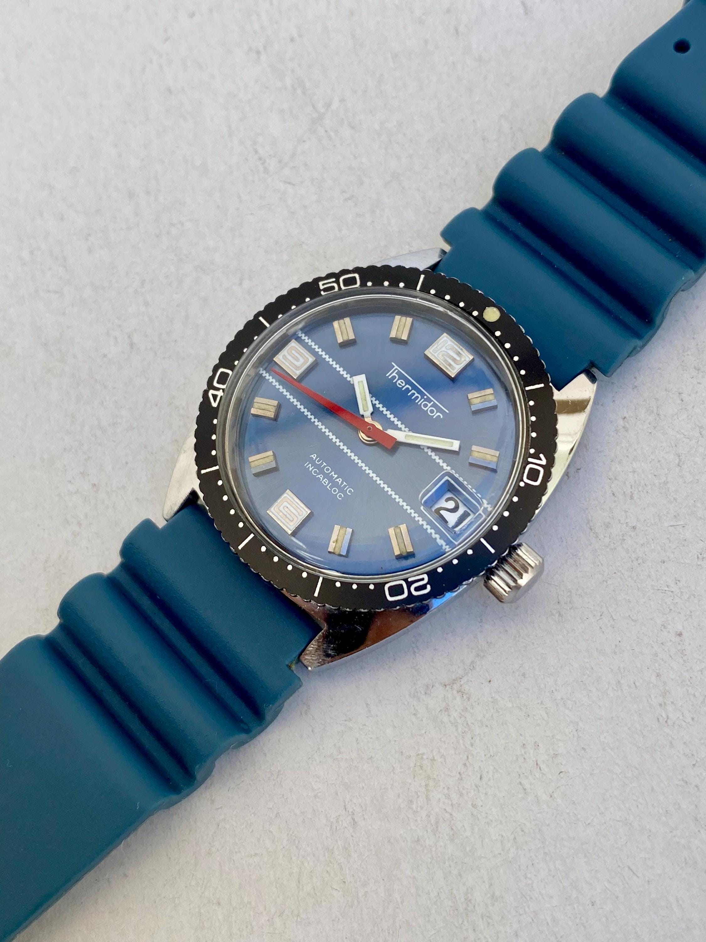 Vintage THERMIDOR Skin Diver Watch Men's Automatic Incabloc Date