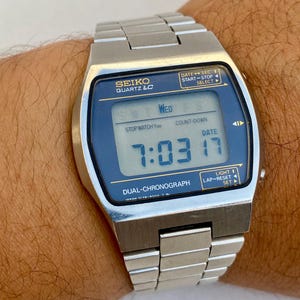 Vintage Seiko LC 0138-5000 Quarzuhr Herren Dual Chronograph Stoppuhr Count Down Hintergrundbeleuchtung