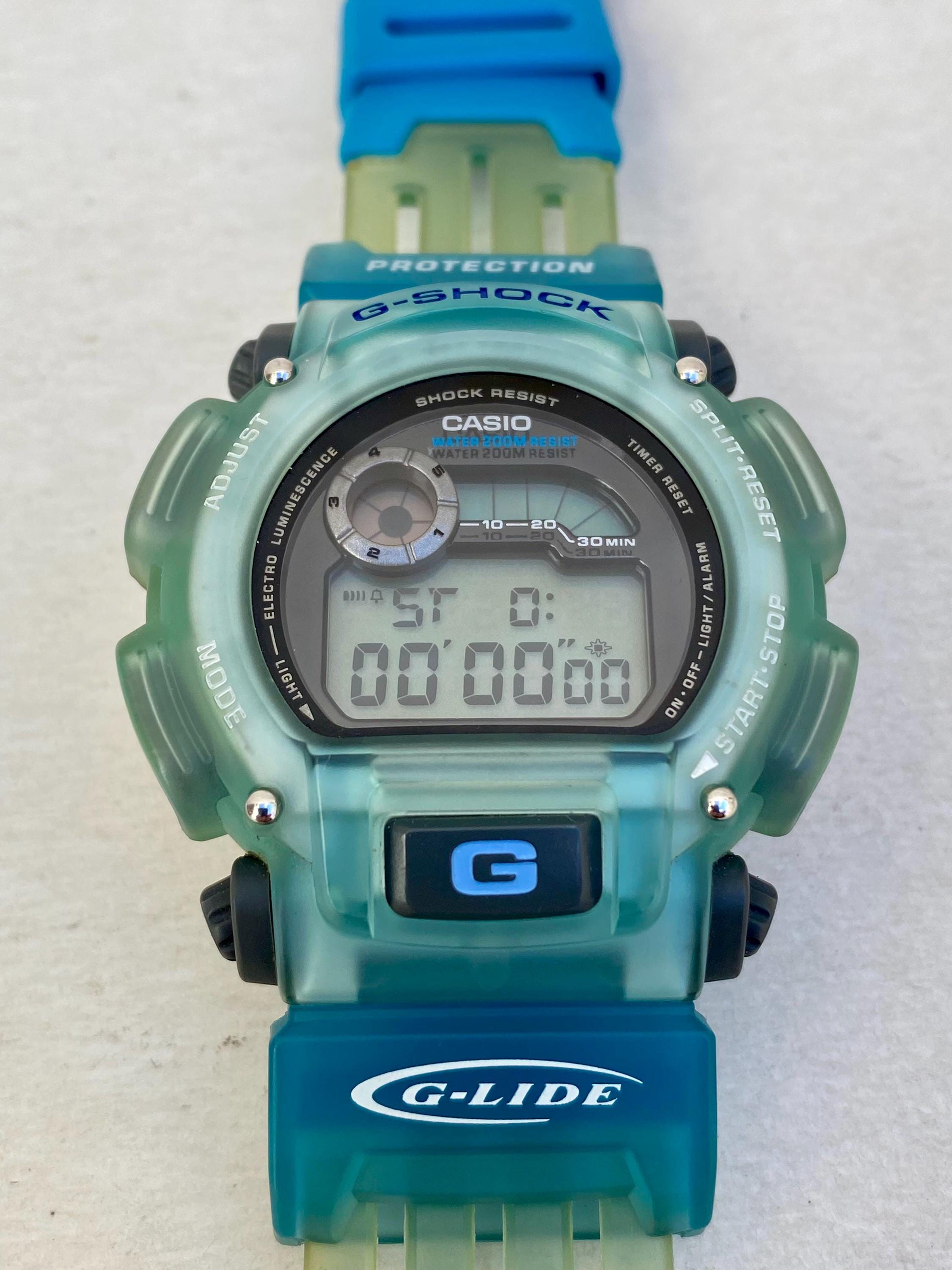 G-SHOCK DW-9000 G-LIDE ブルー CASIO Vintage Casio G-shock G-lide Alarm Chronograph Digital Men's