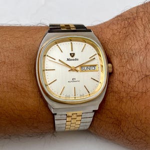 Vintage NIVADA C1 Watch Men’s Automatic 17 Jewels Cal 2879 Day Date Dial Swiss Made