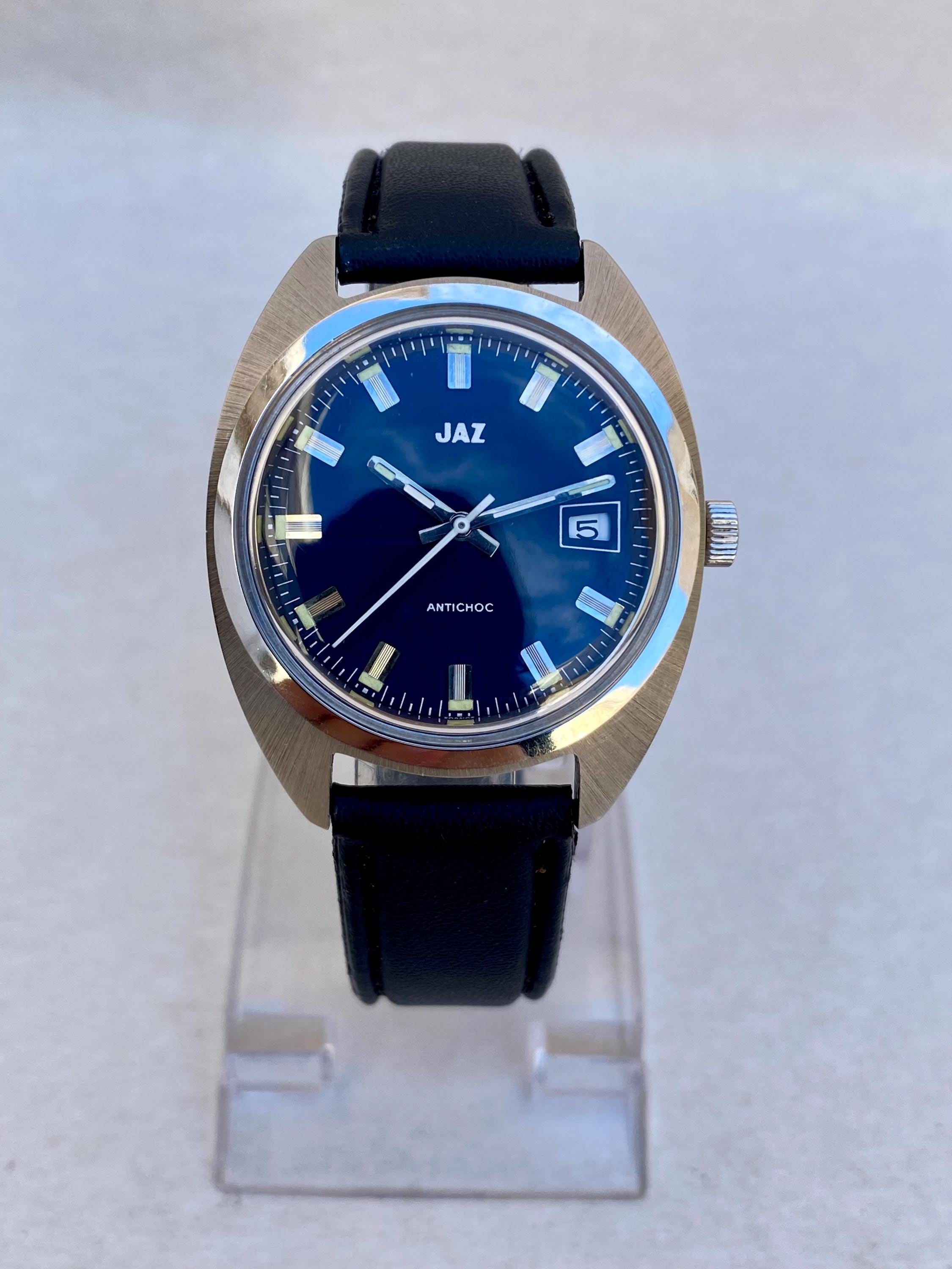 Vintage JAZ Watch Men's Mechanical Hand-winding 17 Jewels Date