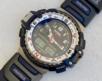Vintage Casio Pro Trek PRT-70 Twin Sensor Quartz Watch Men's