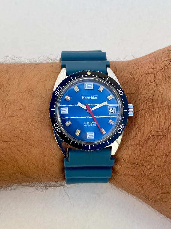 Vintage THERMIDOR Skin Diver Watch Men's Automatic Incabloc Date