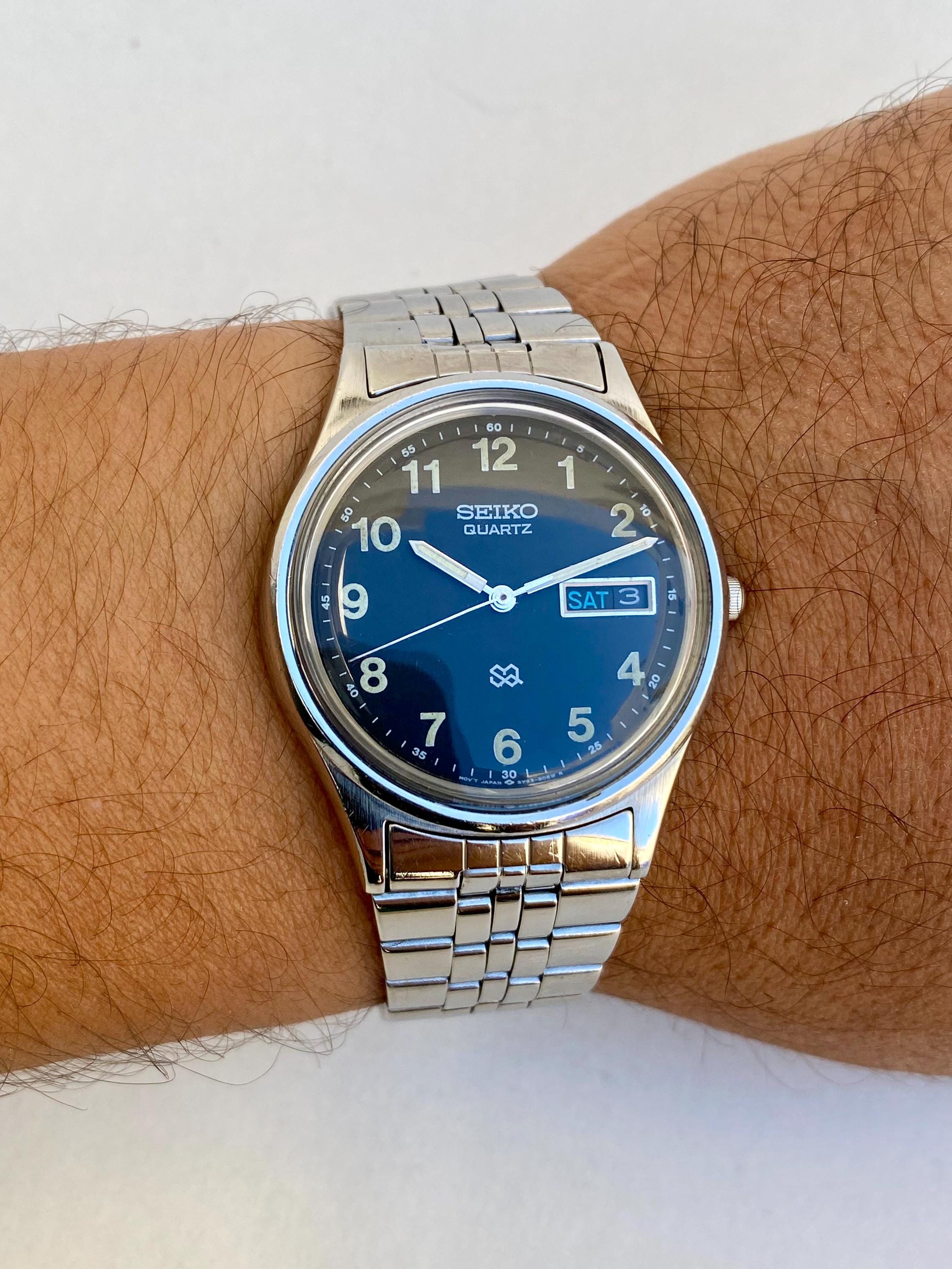 Vintage Seiko SQ Quartz 5y23-8040 Watch Mens Dress Watch Day Date