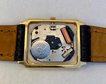 Vintage Seiko 5Y31-5A30 Quartz Tank Rectangular White Roman Dial