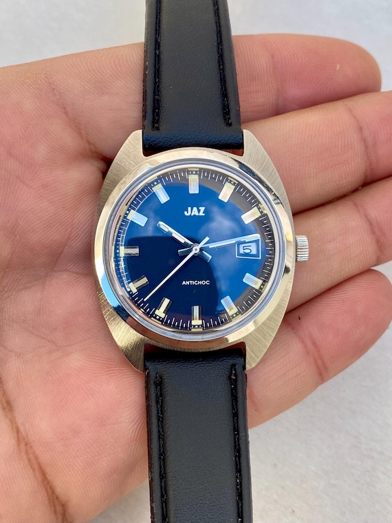 Vintage JAZ Watch Men's Mechanical Hand-winding 17 Jewels Date