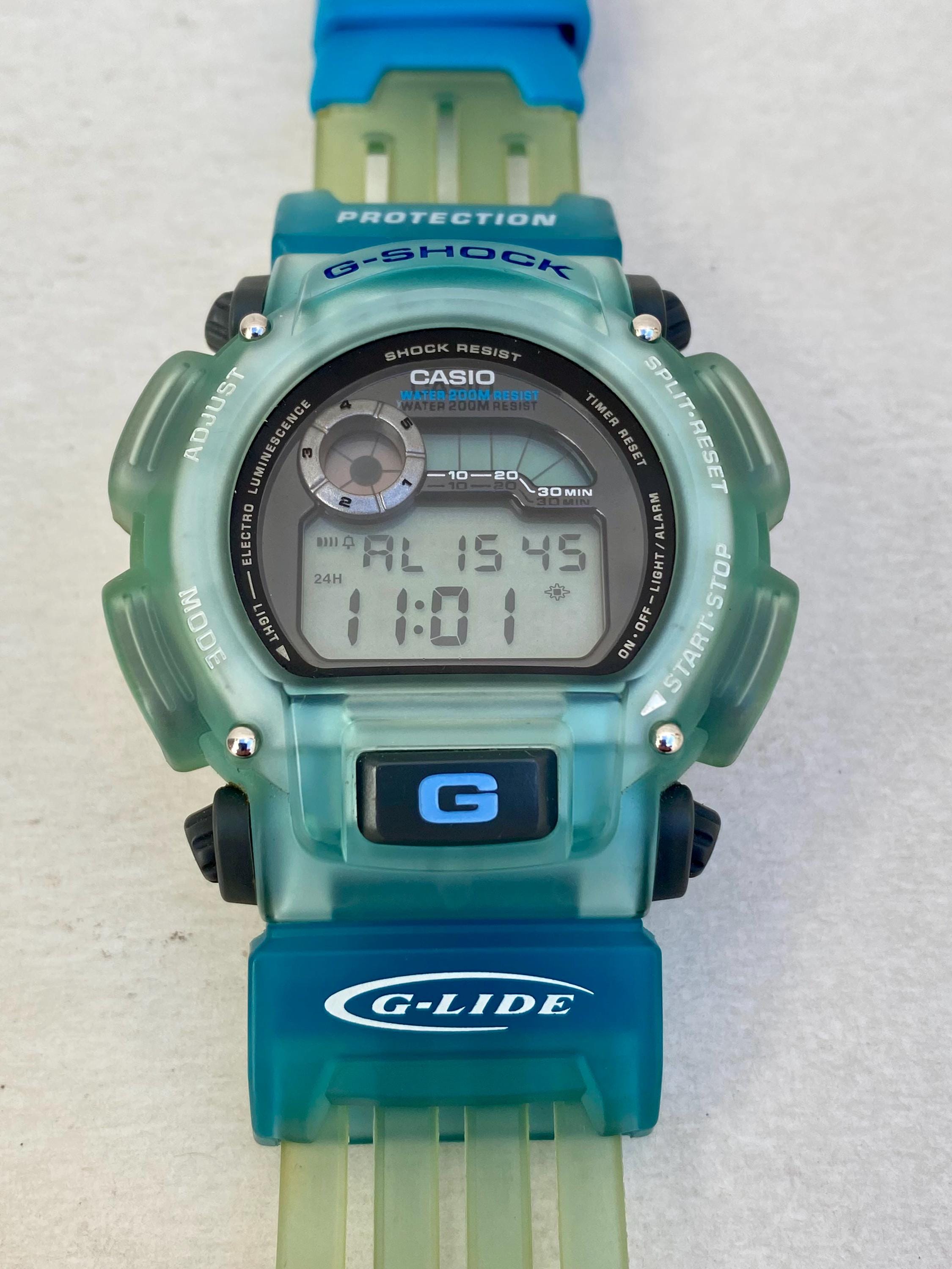 G-SHOCK DW-9000 G-LIDE ブルー CASIO Vintage Casio G-shock G-lide Alarm Chronograph Digital Men's