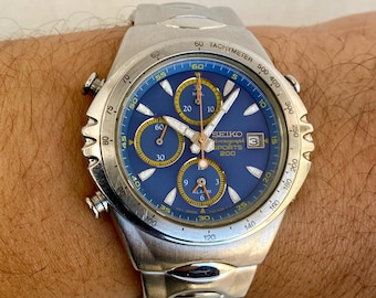 Vintage Seiko Chronograph Quartz 7T32-7C60 Watch Mens - Etsy