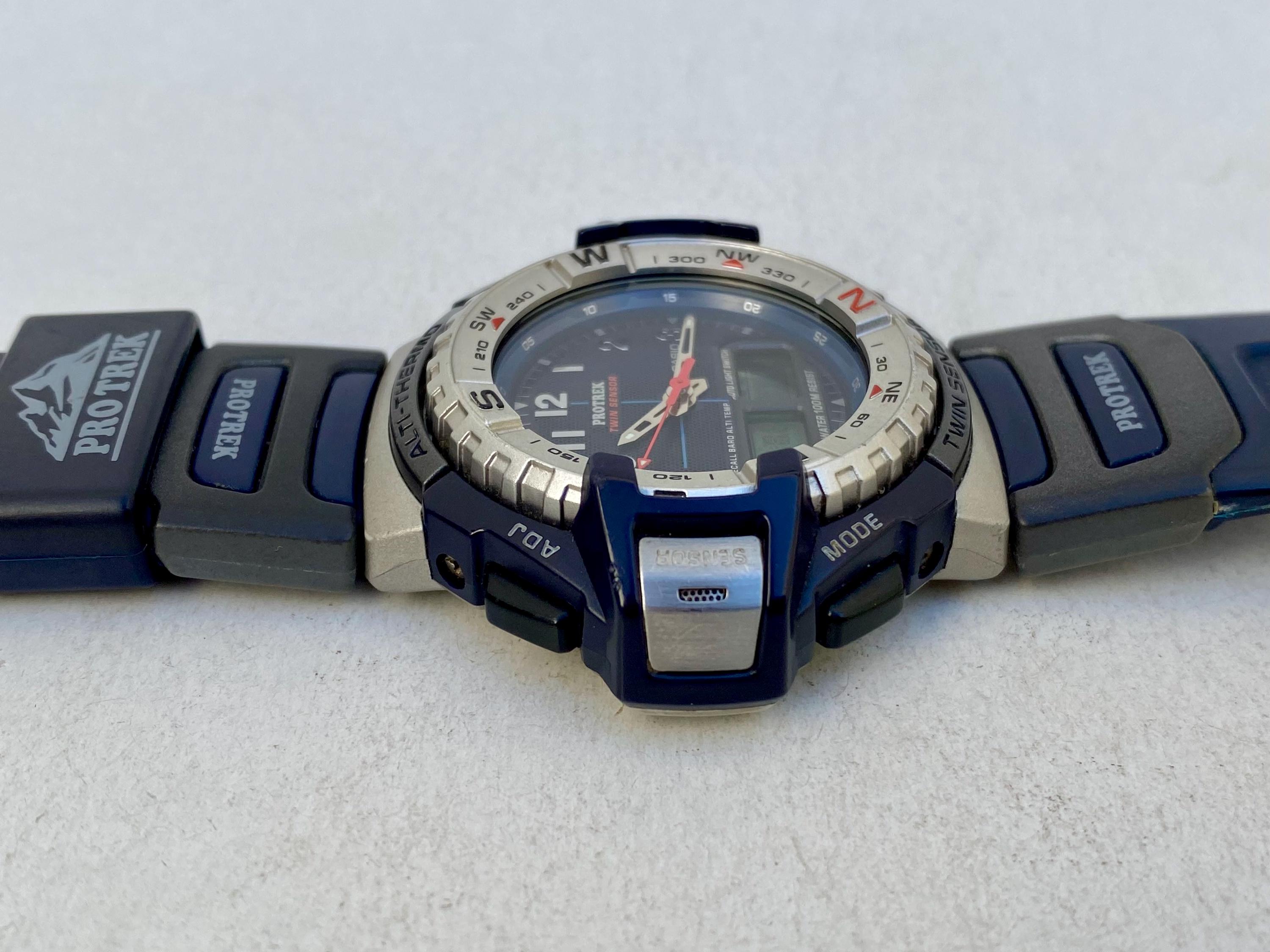 【未使用】CASIO【PRO TREK】TWIN SENSOR PRT-70B Vintage Casio Pro Trek PRT-70 Twin Sensor Quartz Watch Men's