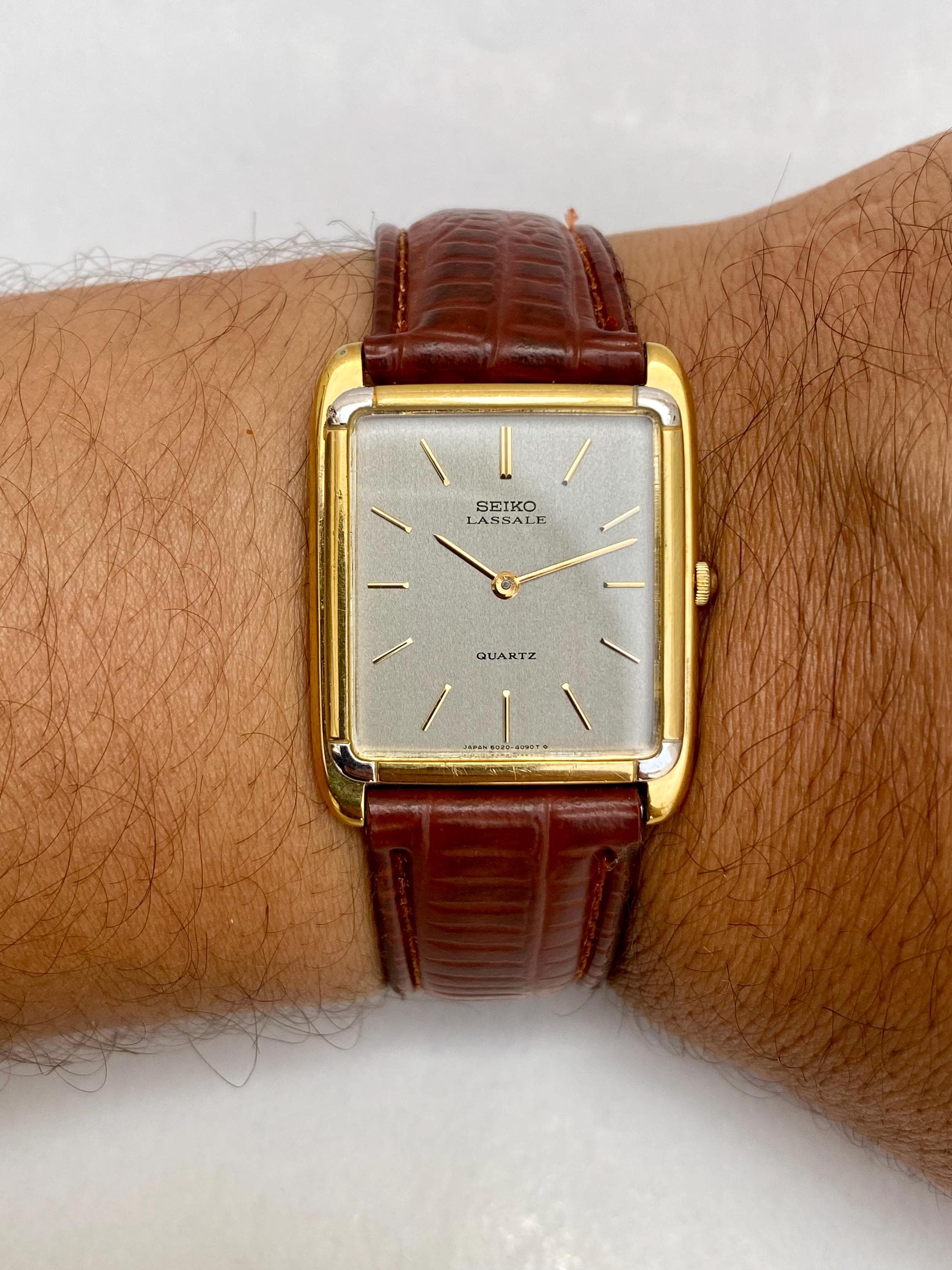 Vintage Seiko Lassale 6020 5829 quartz tankhorloge herenhorloge Etsy Nederland