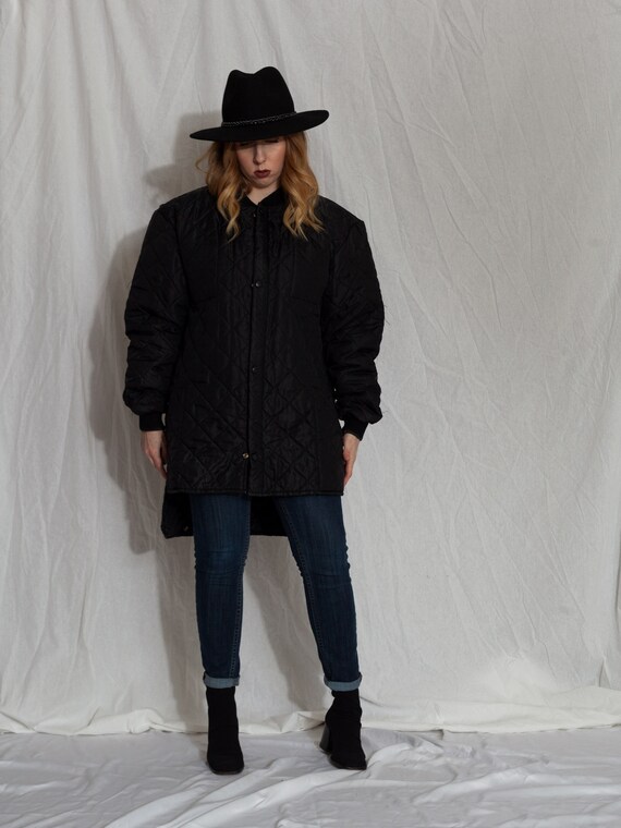 vintage black liner jacket, vintage army liner jac