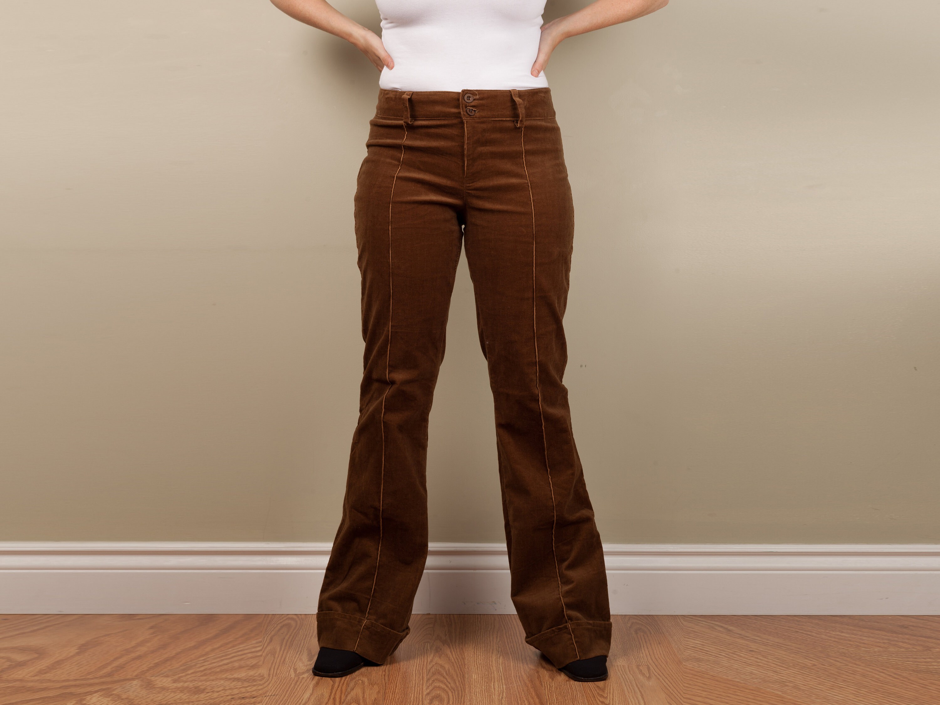 low rise corduroy pants
