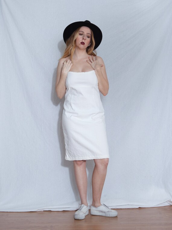 simple white midi dress