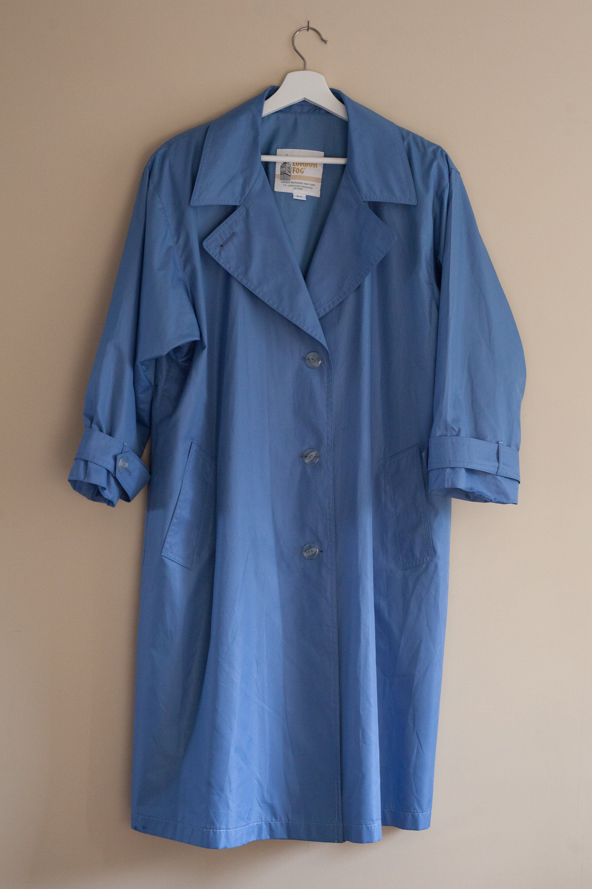 Vintage medium blue trench coat large London fog trench coat | Etsy