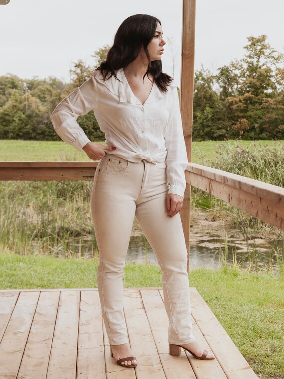cream white jeans