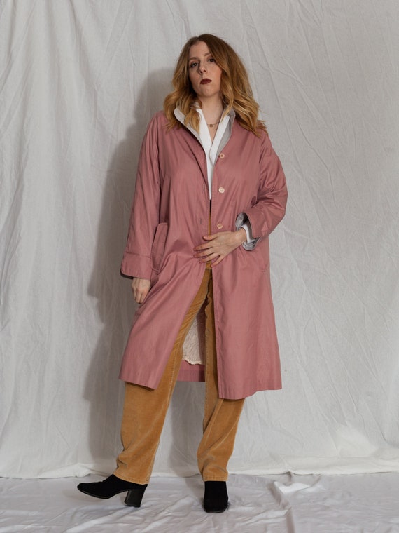 Vintage pink trench coat, pink coat, trench coat w